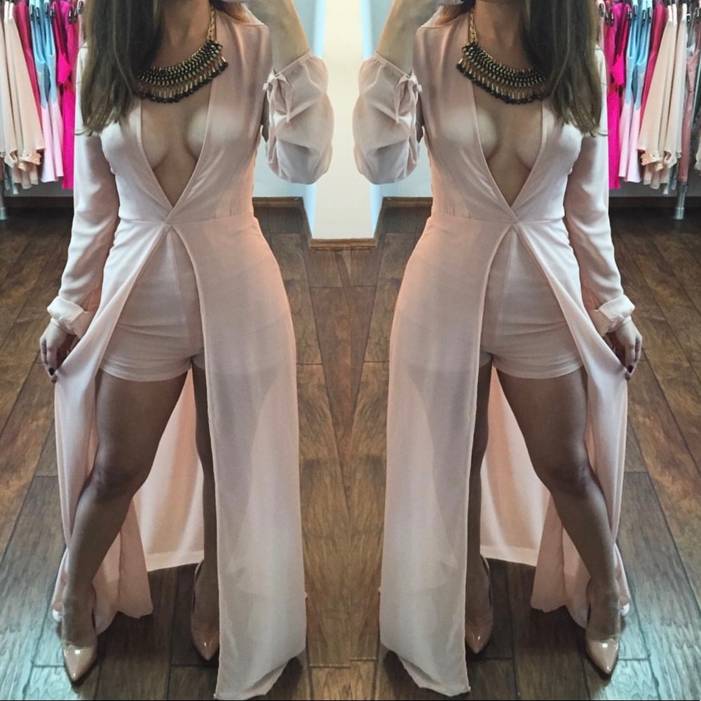 Deeply in Love with Nude Maxi-Romper